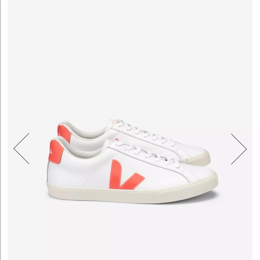 Veja Esplar Leather Sneakers - White/Orange